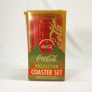 Vintage 1995 Coca-Cola Puzzle Can Coaster Set Stackable 6 Piece Coke Classic Can